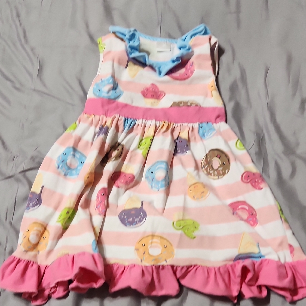 Fun Donut and Ice Cream Dress with Blue Accents